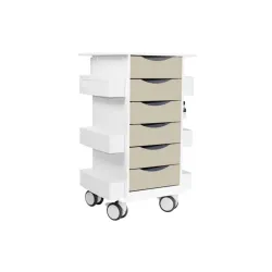 TrippNT Core 6D Laboratory Supply Storage Cart with Locking Drawers and HDPE Construction, 8 of 9