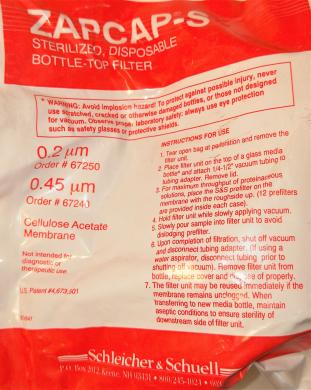 Schleicher & Schuell Zapcap-S Bottle Top Filter - 0.2µm-cover