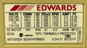 Edwards RV3 Rotary Vacuum Pump with Oil Trap (2.6 cfm), 5 of 6