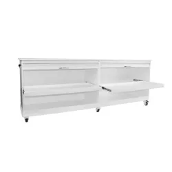 TrippNT Belize Lab Island Cart with Locking Roll-Top Doors and Chemical-Resistant HDPE Construction, 5 of 10