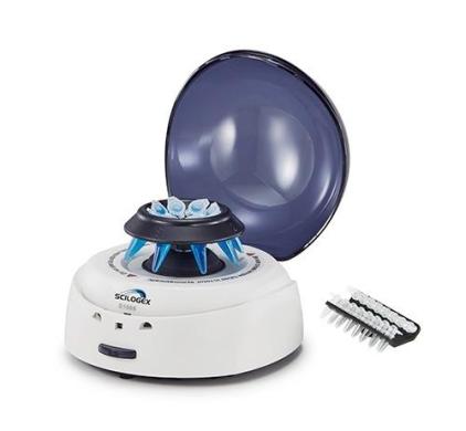 SCILOGEX EZee Mini-Centrifuge, Blue Lid, for 0.2/0.5/1.5/2.0mL Tubes & PCR8 Strips-cover