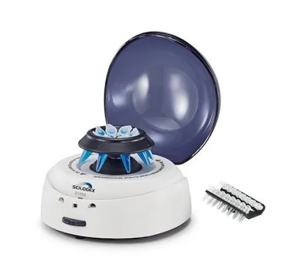 SCILOGEX EZee Mini-Centrifuge, Blue Lid, for 0.2/0.5/1.5/2.0mL Tubes & PCR8 Strips
