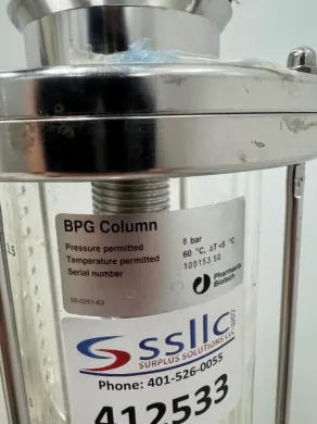 Pharmacia Biotech BPG High-Pressure Chromatography Column for Biotechnological Purification
