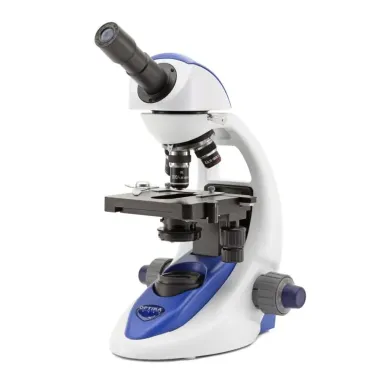 B-190 Monocular Brightfield Microscope with PLAN Objectives and 1000x Magnification