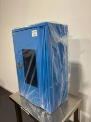 ESM Blue Storage Eyewash Station Cabinet with Front Window and Locking Handle, 2 of 4