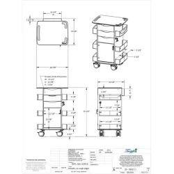 TrippNT Core DX Corrosion-Resistant Laboratory Storage Cart with Hinged Door and Locking Drawers, 6 of 6