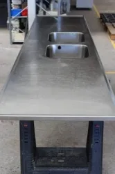 Stainless Steel Counter Top with Dual Sinks, 2 of 3