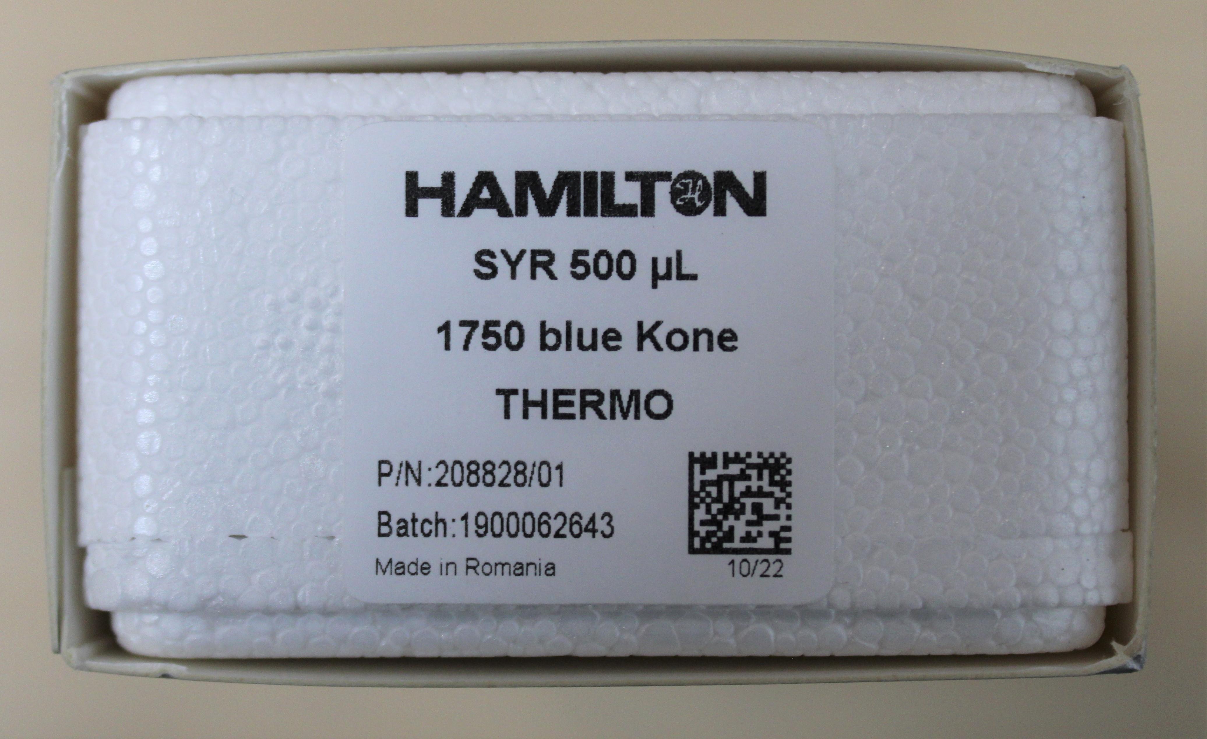 Hamilton SYR 500 uL 1750 blue Kone THEERMO Syringe Pump Turnkey System