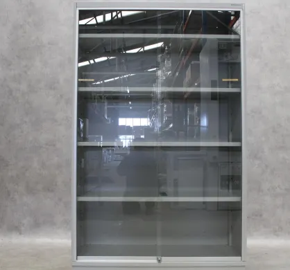 Köttermann Double Storage Cabinet with Glass Doors for Laboratory Storage