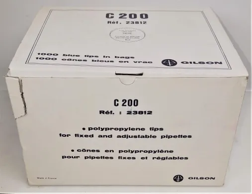 Gilson C200 Pipette Tips, 2 to 200 µL, Box of 1000 Tips