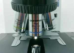 Olympus BX45 Microscope with Nanodyne LED, 5-Position Nosepiece, Tilting Binocular Head, 4 of 7