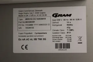 Gram BioCompact II RR310/RF210 Laboratory Refrigerator-Freezer, 4 of 4