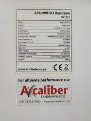 Axminster AP6300HD3/700352 Laboratory Bandsaw for Precision Sample Preparation, 10 of 27