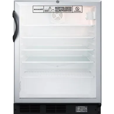 Accucold SCR600BGLBINZADA 5.5 Cu.Ft. ADA Compliant Glass Door Laboratory Refrigerator
