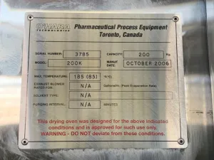 O'Hara Model 200K Tray Drying Oven for Pharmaceutical Granulation Drying, 4 of 4
