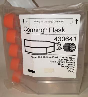Corning 430641 Cell Culture Flask with Canted Neck & Vented Cap - 75 cm²-cover