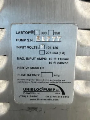 Unibloc Labtop Series Pump with Vacon X Series Variable Frequency Drive and Stainless Steel Sanitary Tri-Clamp Head