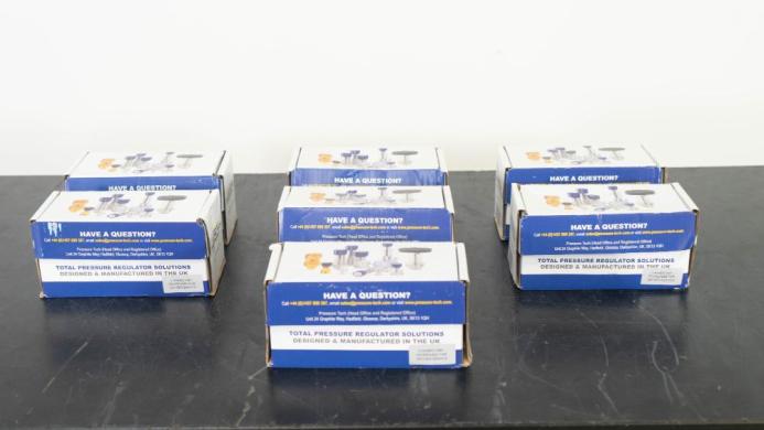Unused Pressure Tech Medium-Flow Pressure 316L Regulators - Quantity 7-cover