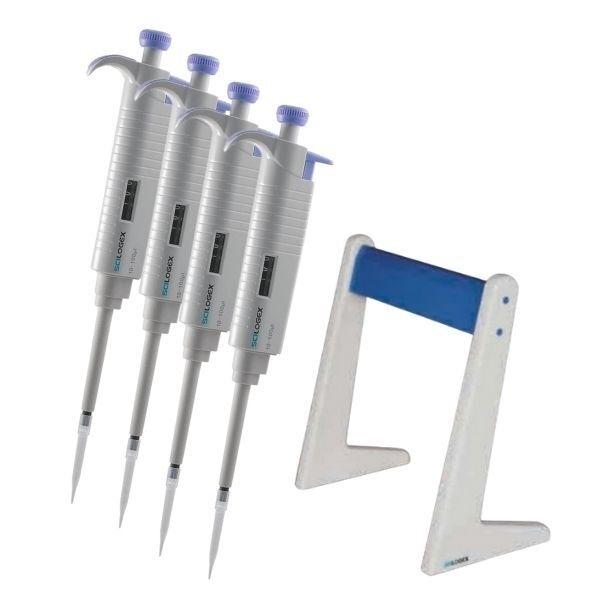 Scilogex Scilogex MicroPette Plus Pipettor, Starter Kit-2. 0.5-10ul, 10-100ul, 100-1000ul, 1000-5000ul & Linear Stand