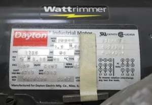 Dayton 3N644 Industrial Motor 1725 RPM, 3 of 3