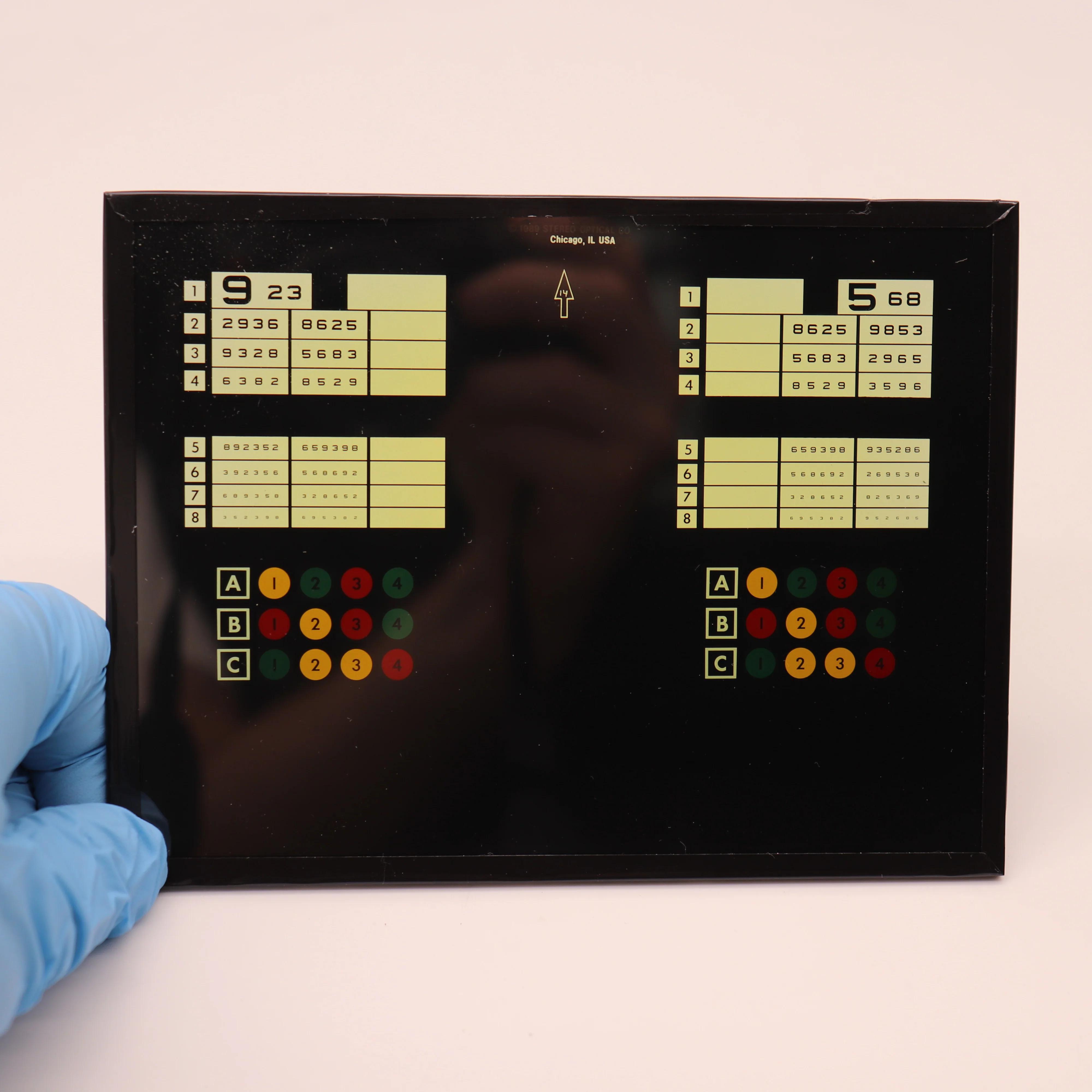 Stereo Optec 1000 DMV Vision Tester Replacement Slide for Visual Acuity Screening