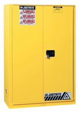 Justrite Model 894520 Flammable Storage Cabinet, 45-Gallon, Self-Closing Doors-cover