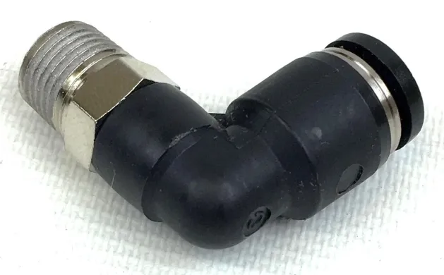 Pisco PL6-01 Pneumatic Elbow Tube Fitting for φ6mm Tubes, R1/8 Threaded Port (Pack of 10)