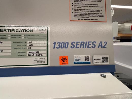 Thermo Scientific 1300 Series A2 BSC- 6ft-cover