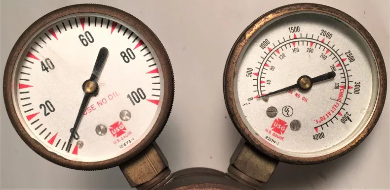 National Welding Dual Stage Brass Gas Pressure Regulator (CGA 580)