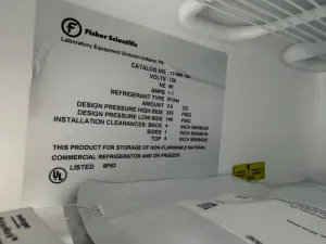 Fisher Scientific Isotemp Laboratory Freezer Model 12-986-154, 3 of 3