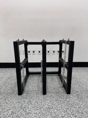 Dual Gas/CO2 Tank Holder with Heavy-Duty Metal Frame and Chains for Secure Tank Mounting-cover