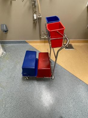 Cleanroom Mopping System Cart with Stainless Steel Frame and Dual Buckets-cover