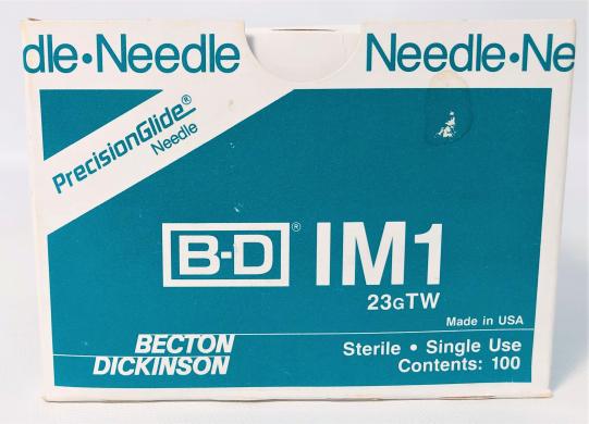 B-D 305193 PrecisionGlide Hypodermic Needles 23G x 1" Thin Wall (Box of 100)-cover