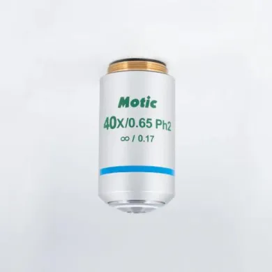 Motic Plan Achromatic Phase Contrast Microscope Objective UC Ph 40X/0.65/S with 0.6mm Working Distance, Ph2