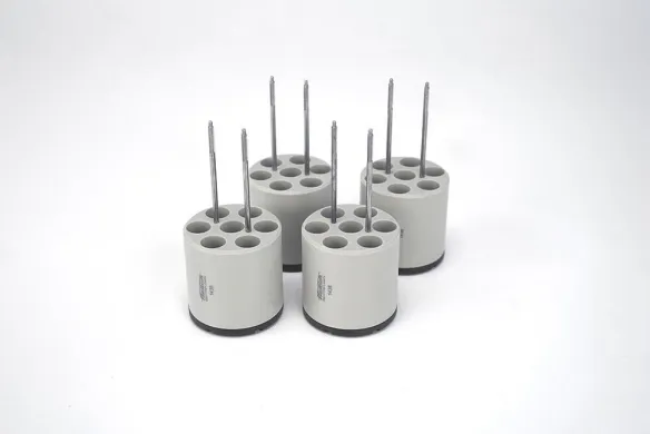 4x Hettich 1438 Centrifuge Tube Adapters for 7 x 5 mL Tubes, 12 x 75 mm, Bucket 1425, Rotor 1494