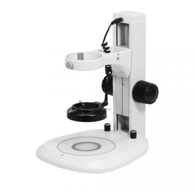 Munday Microscope Track Stand with 76mm Coarse Focus Rack and Dimmable LED Ring Light-cover