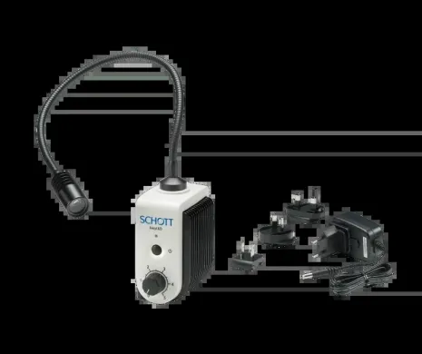 Schott EasyLED Spotlight PLUS 600.101 LED Microscope Illuminator System with Adjustable Gooseneck Arm
