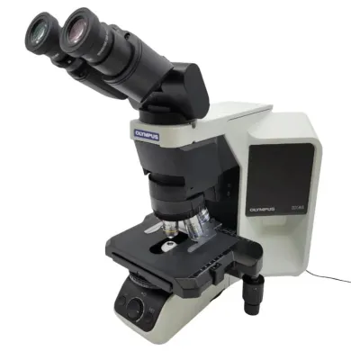 Olympus BX46 LED Microscope with Tilting Trinocular Head and 100x Oil Objective for Hematology