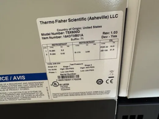 Thermo Scientific TSX600D Ultra Low Freezer with V Drive Compressor Technology
