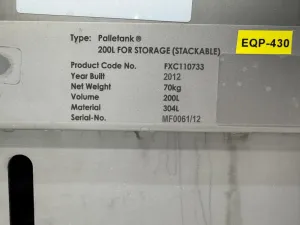 Sartorius Stedim Palletank 200L Stainless Steel Mobile Storage Container, 2 of 4