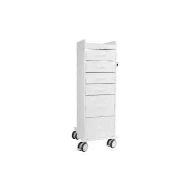 TrippNT TL 6D Mobile Laboratory Cart with Six Locking Drawers and Corrosion-Resistant HDPE Construction