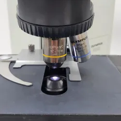 Olympus BX40 Fluorescence Microscope with Trinocular Head and 10x, 40x, 100x Objectives, 6 of 8