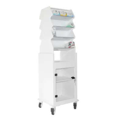 TrippNT Model 50252 Tall Slanted Suture Cart with Clear Door and Locking Casters