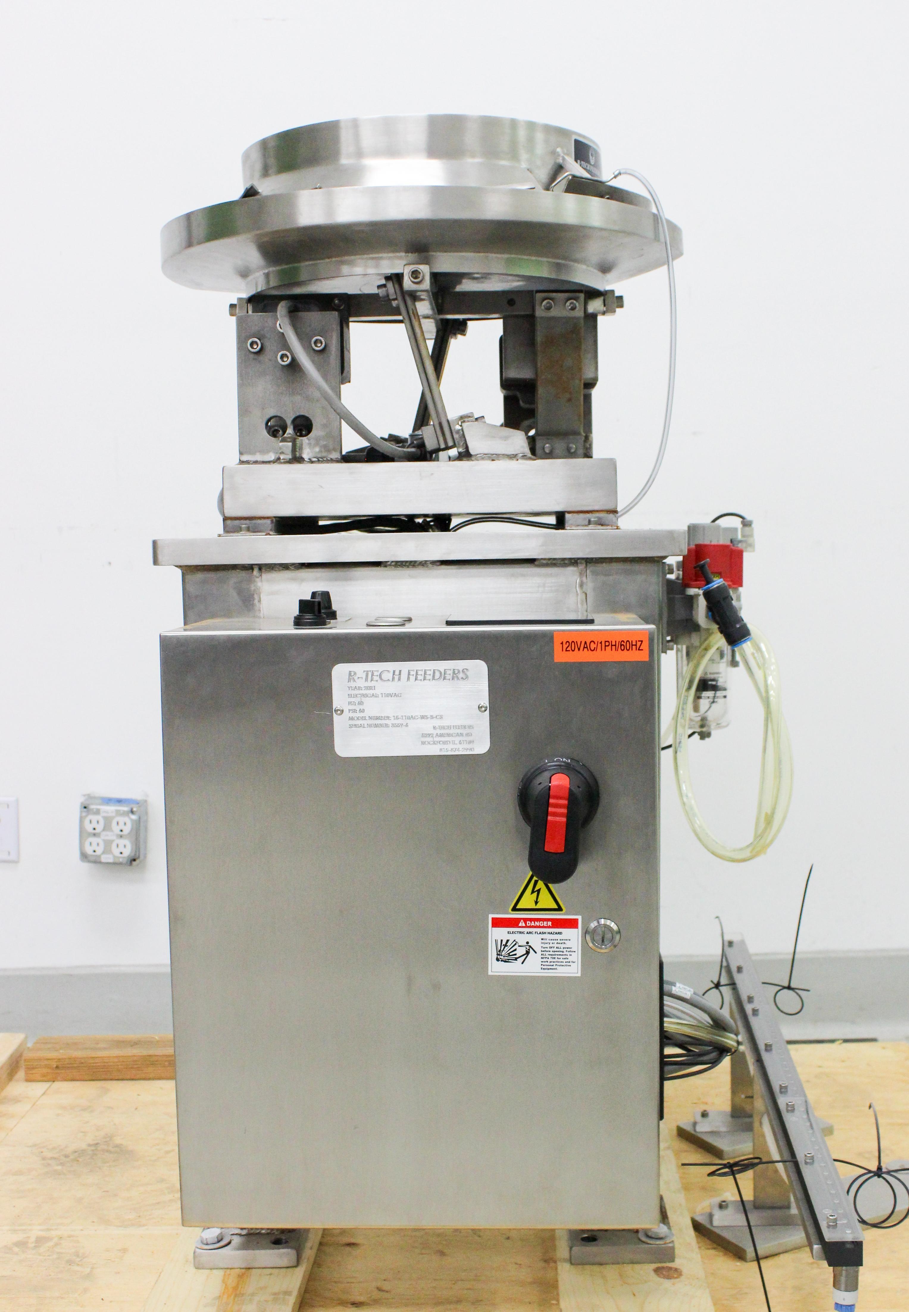 R-Tech Feeders Model 15-110AC-WS-B-CS 15-Inch Vibratory Bowl Feeder for Automated Sorting