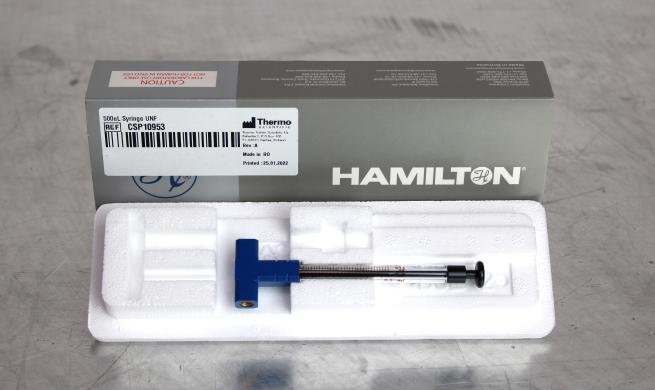 Hamilton SYR 500 µL Analytical Syringe with 1750 Blue Kone, Model P/N 208828-cover