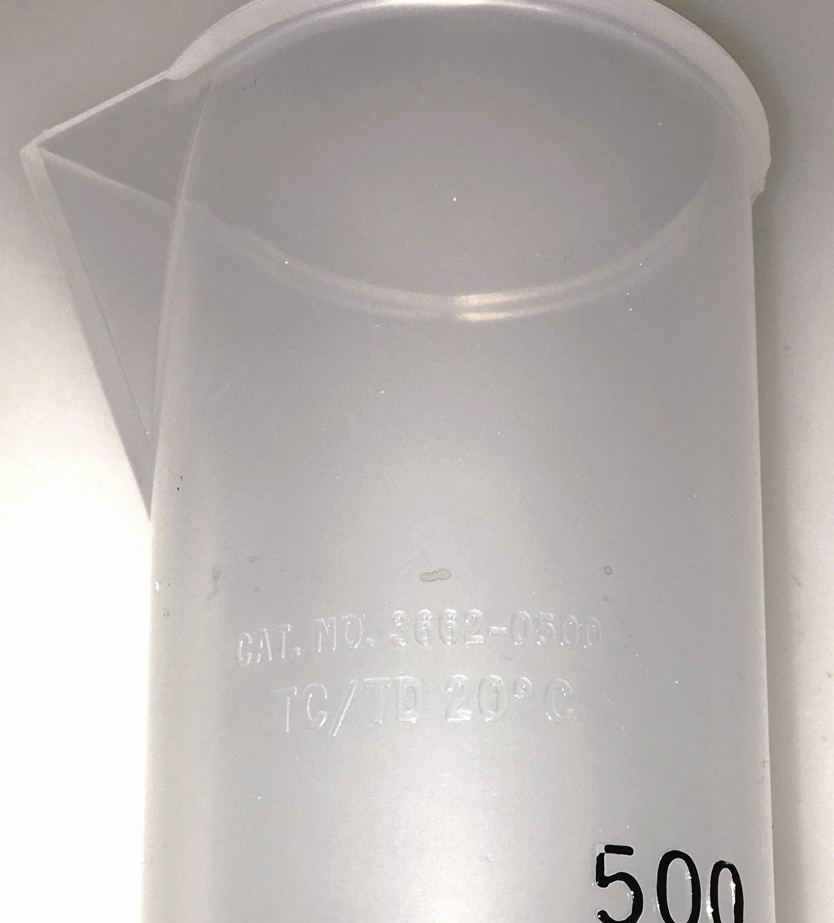 Nalgene 3662-0500 500mL Polypropylene Graduated Cylinder with Blue Base
