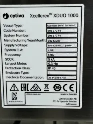 Cytiva Xcellerex XDUO 1000 Jacketed Stainless Steel Single-Use Mixing System for Bioprocessing, 19 of 19