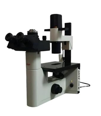 Leica Leitz DM IL Inverted Phase Contrast Microscope with Trinocular Head-cover