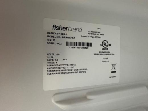 FisherBrand Isotemp Model 05LREEFSAS Under-Counter Laboratory Refrigerator/Freezer-cover
