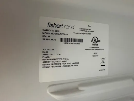 FisherBrand Isotemp Model 05LREEFSAS Under-Counter Laboratory Refrigerator/Freezer